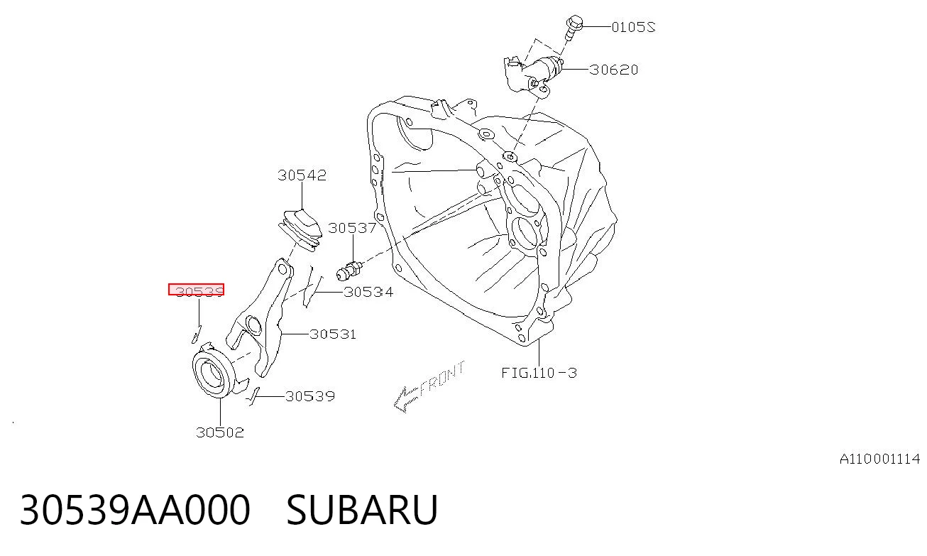 30539AA000 Subaru Guía del cojinete de desembrague