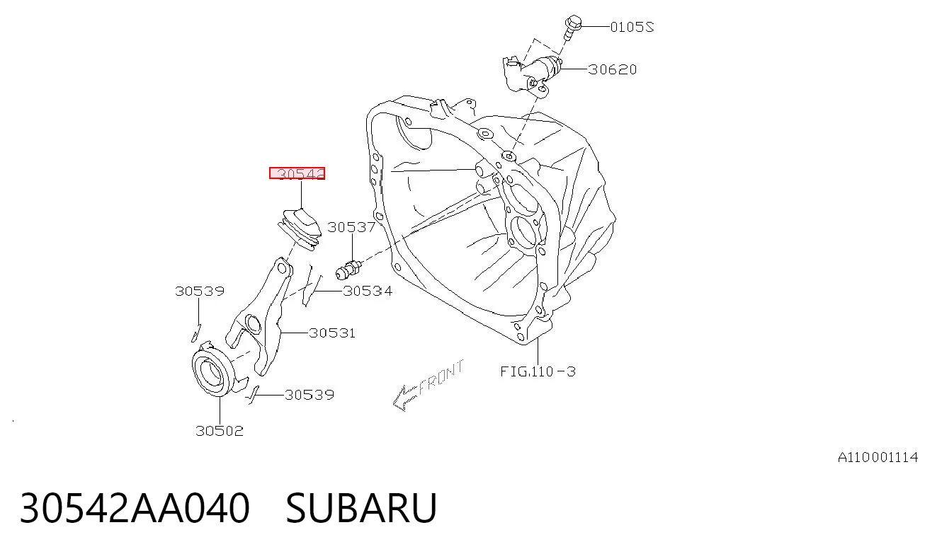 30542AA040 Subaru Bota de horquilla de embrague
