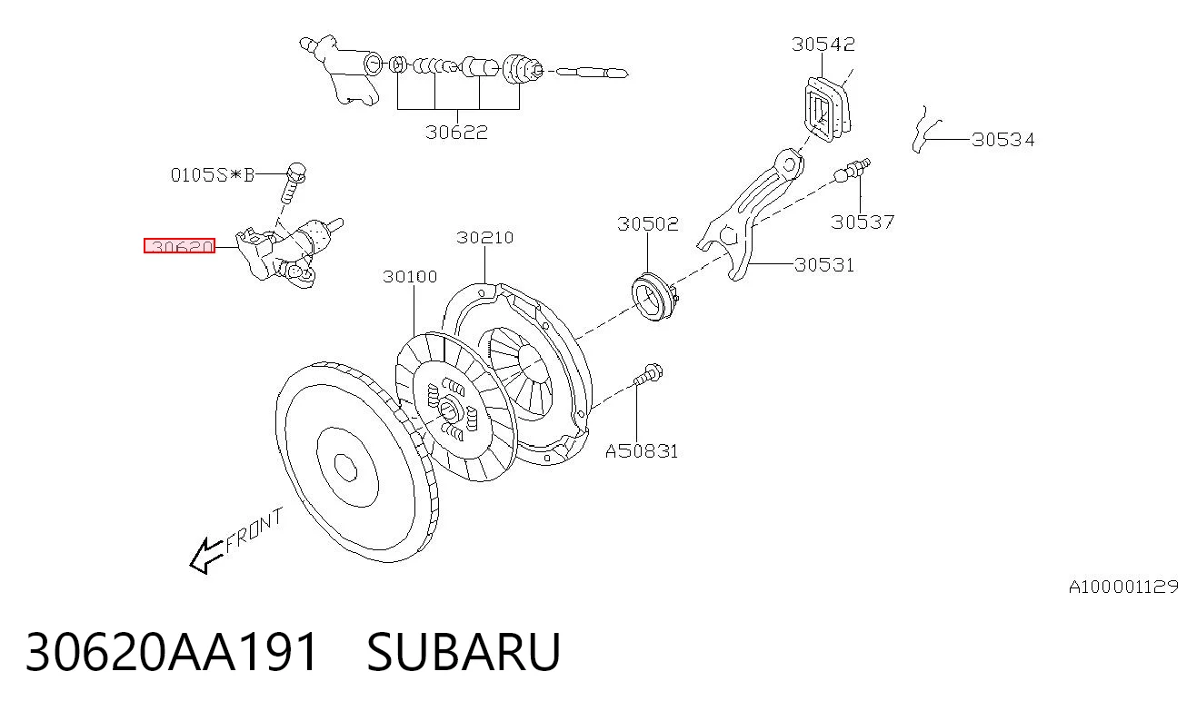 30620AA191 Subaru Cilindro receptor de embrague