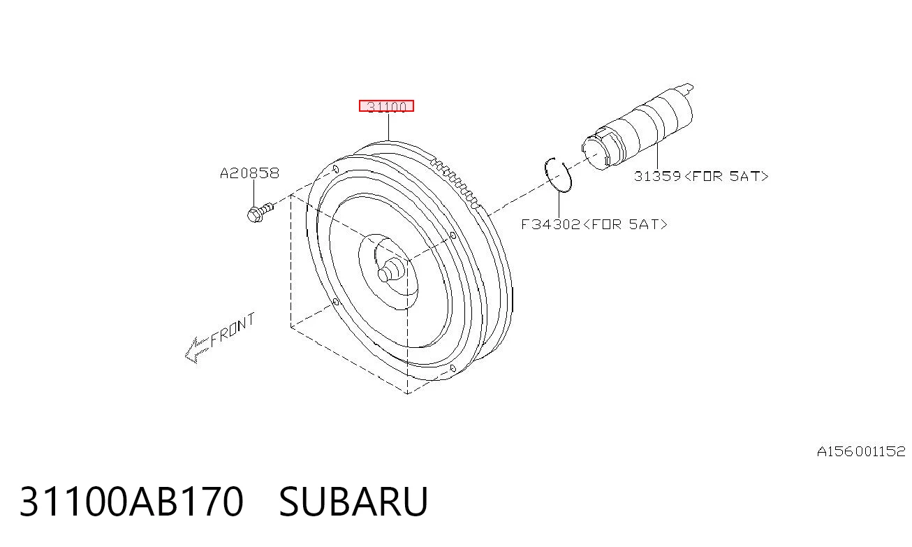 31100AB170 Subaru Convertidor de par
