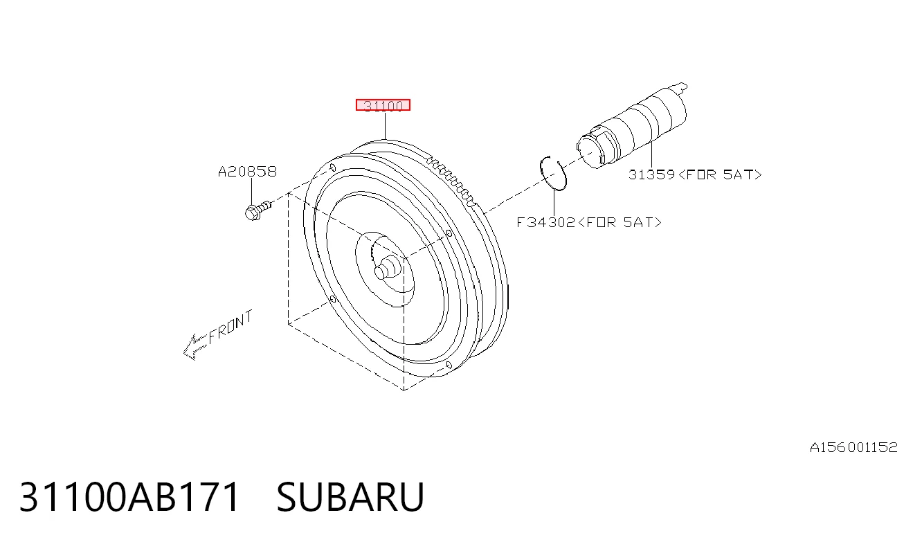 31100AB171 Subaru Convertidor de par
