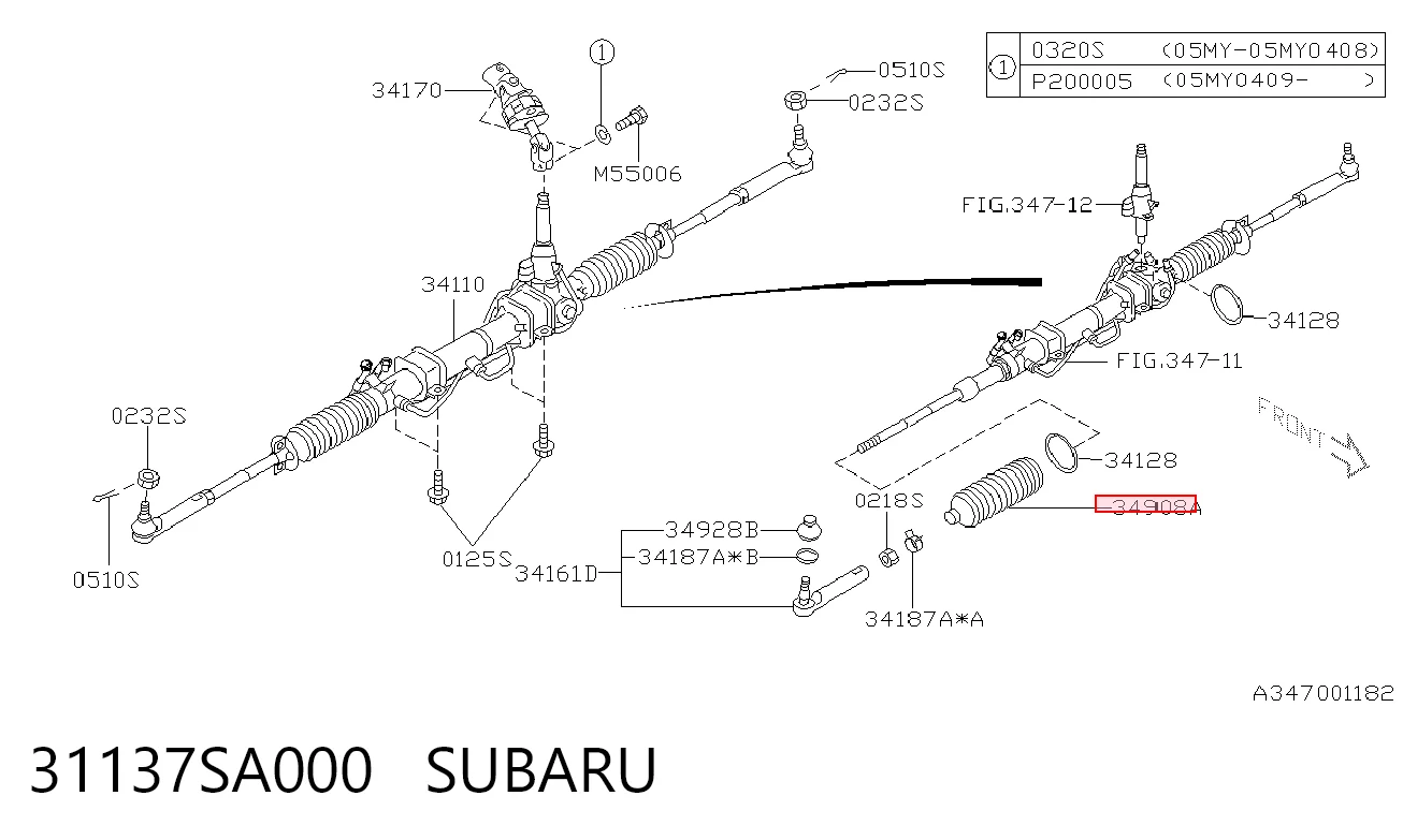  Fuelle dirección Subaru Forester 2