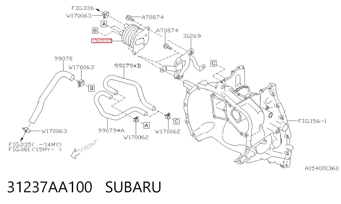 31237AA100 Subaru Radiador de refrigeración de la transmisión