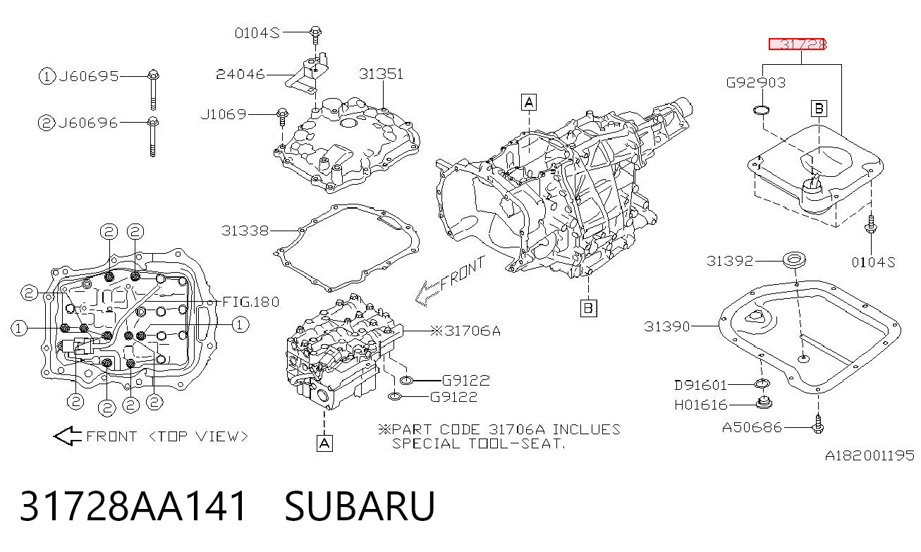 31728AA141 Subaru Filtro hidráulico transmisión automática