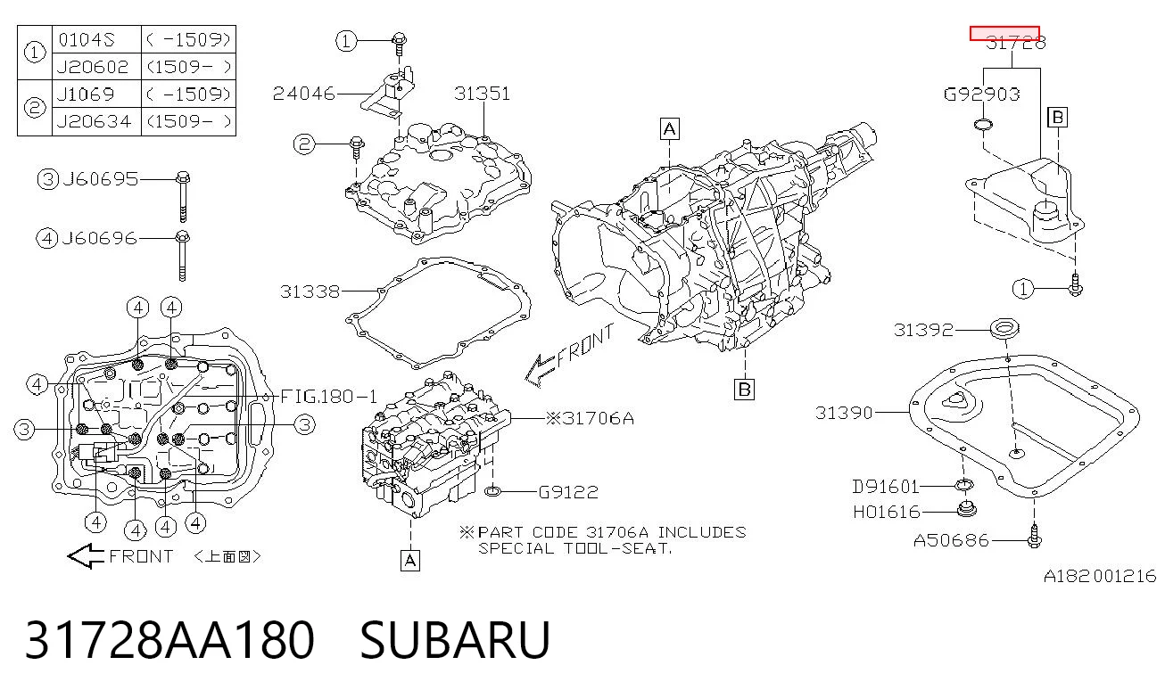 31728AA180 Subaru Filtro hidráulico transmisión automática