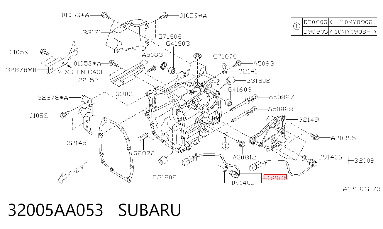 32005AA053 Subaru Interruptor de marcha atras