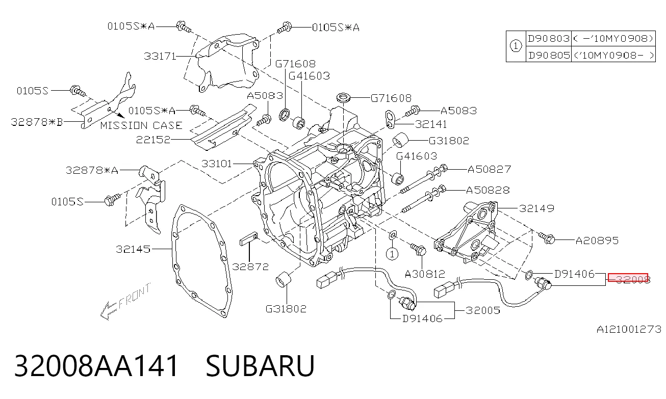 32008AA141 Subaru Interruptor de marcha atras