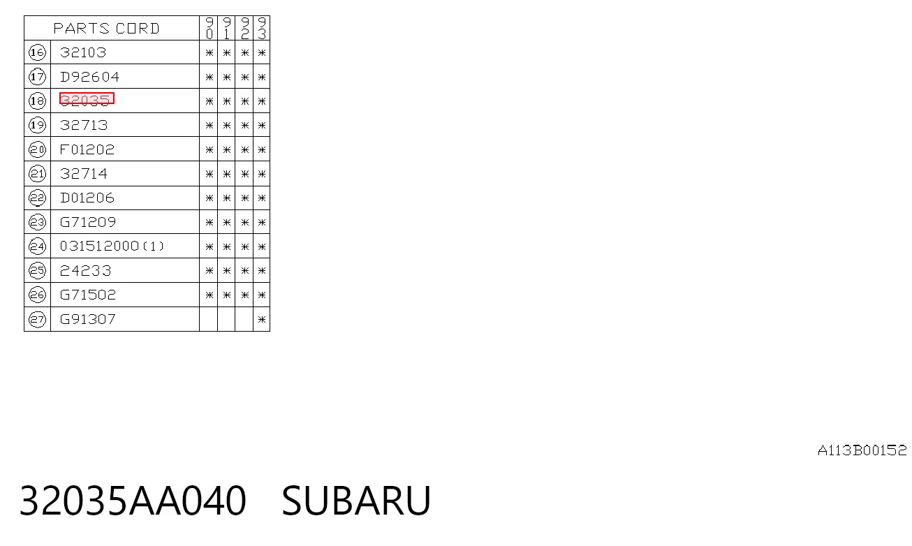 32035AA040 Subaru