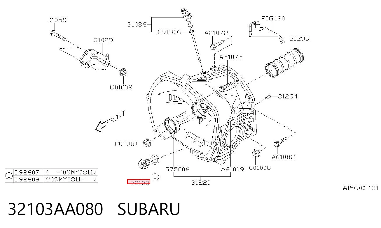 32103AA080 Subaru Tapón del cárter de aceite
