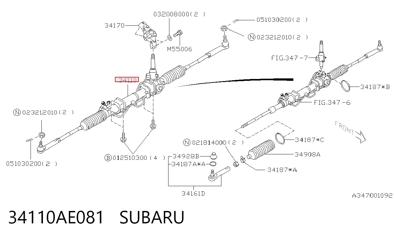 Comprar Cremallera de dirección Subaru Outback II B12, BE, BH