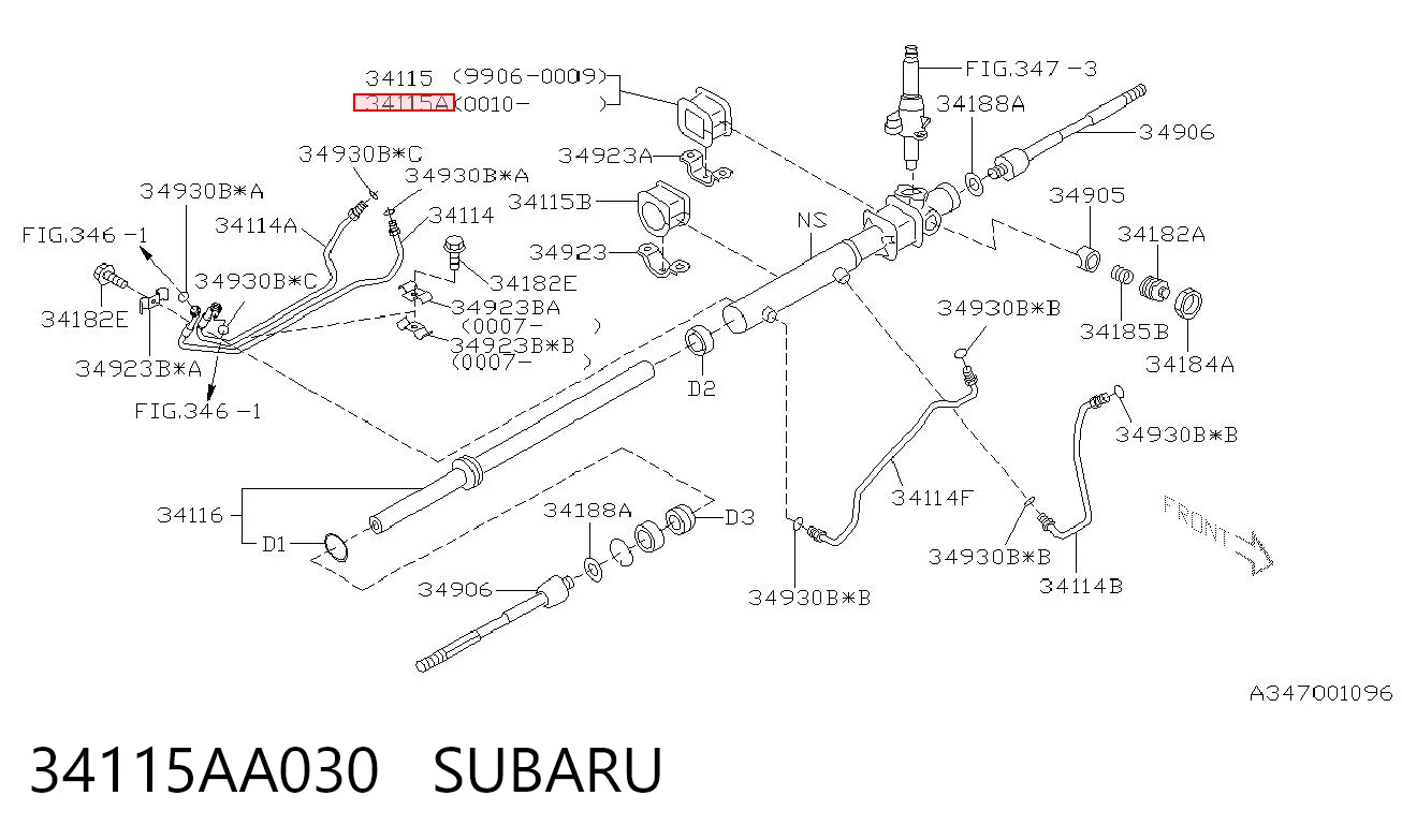 34115AA030 Subaru Buje de fijación izquierdo de la cremallera de dirección