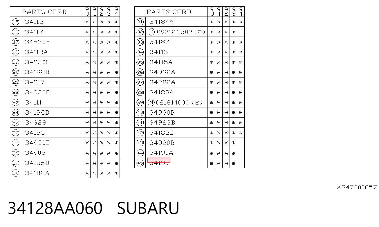 Juego de juntas, mecanismo de dirección para Subaru Forester I S10, SF