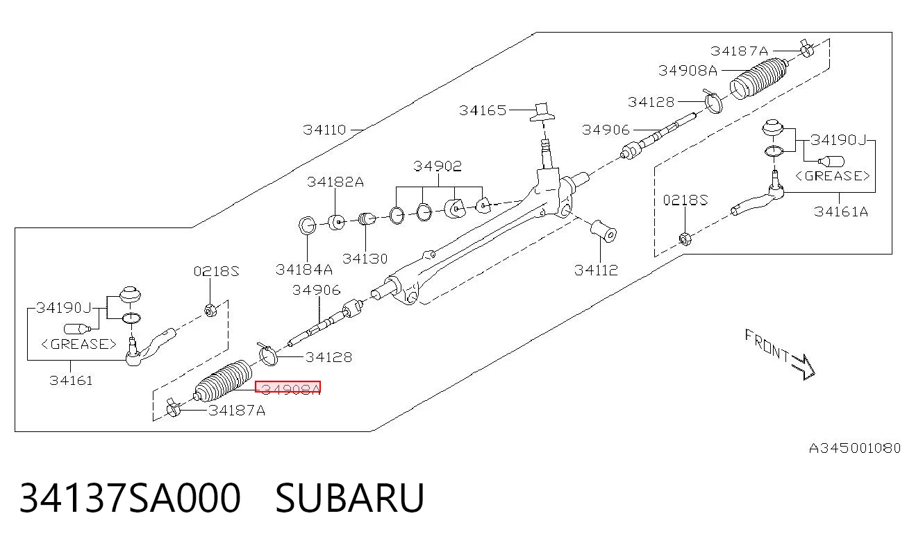 Guardapolvo dirección Subaru Forester II (2002-2007)