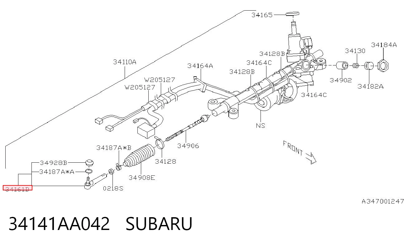 34141AA042 Subaru Rótula de dirección