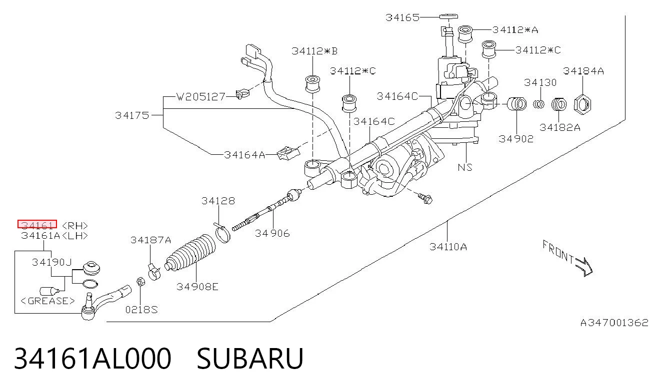 34161AL000 Subaru Rótula de dirección