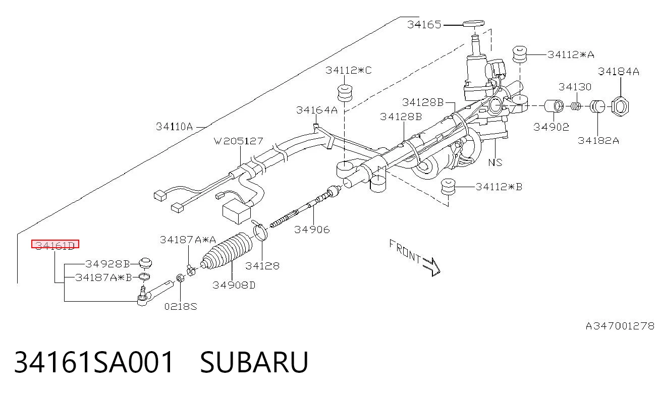 34161SA001 Subaru Rótula de dirección