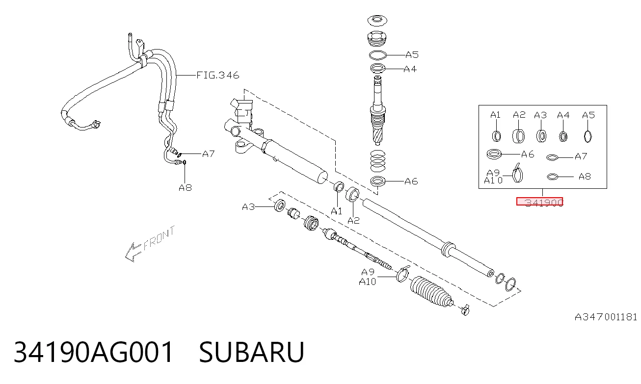 Juego de juntas, cremallera de dirección Subaru Impreza II sedán (GD) (1999 - 2009) precio, desde 46,57 EUR