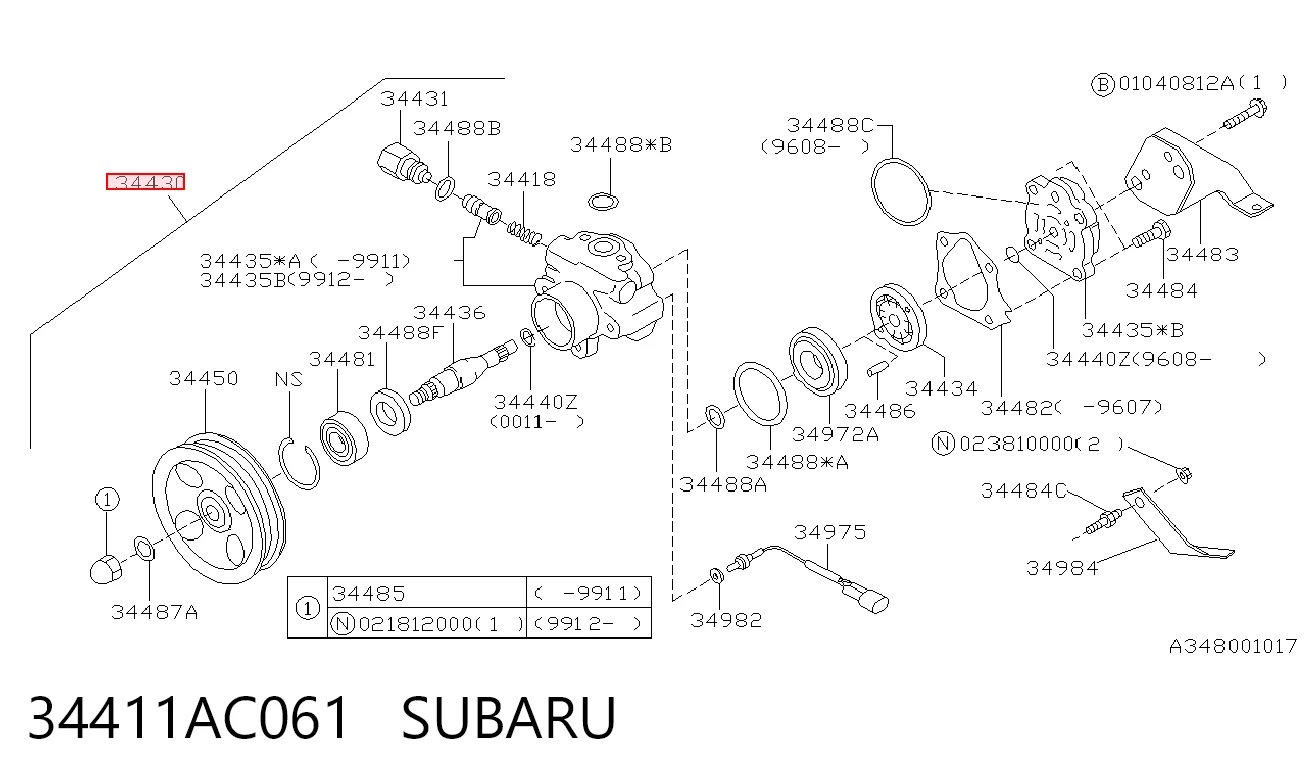 Comprar Bomba de dirección asistida Subaru Legacy II BD, BG a bajo precio