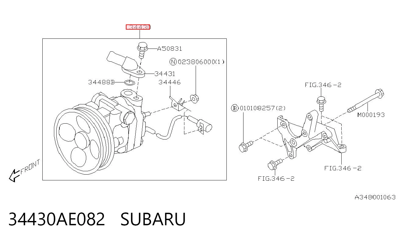 34430AE082 Subaru Bomba hidráulica de dirección