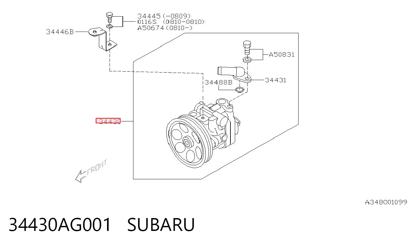 34430AG001 Subaru Bomba hidráulica de dirección
