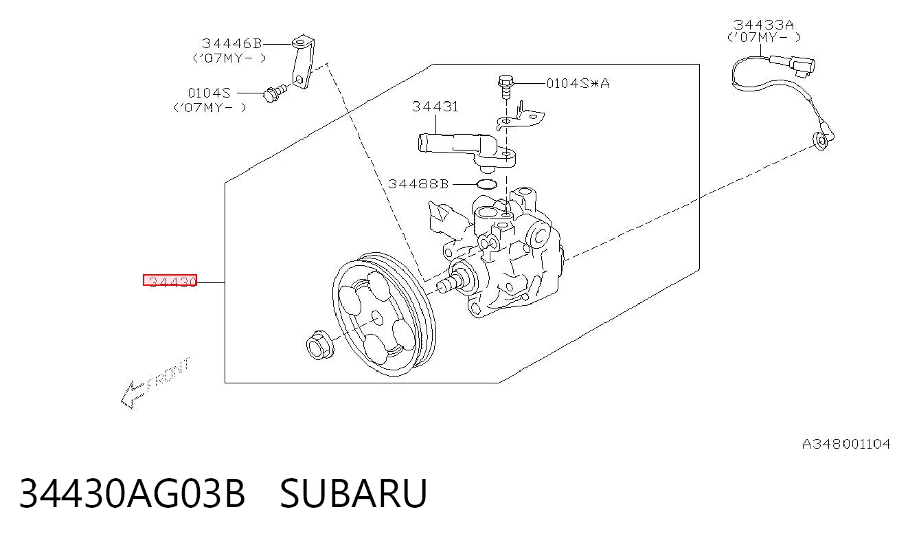 34430AG03B Subaru Bomba hidráulica de dirección