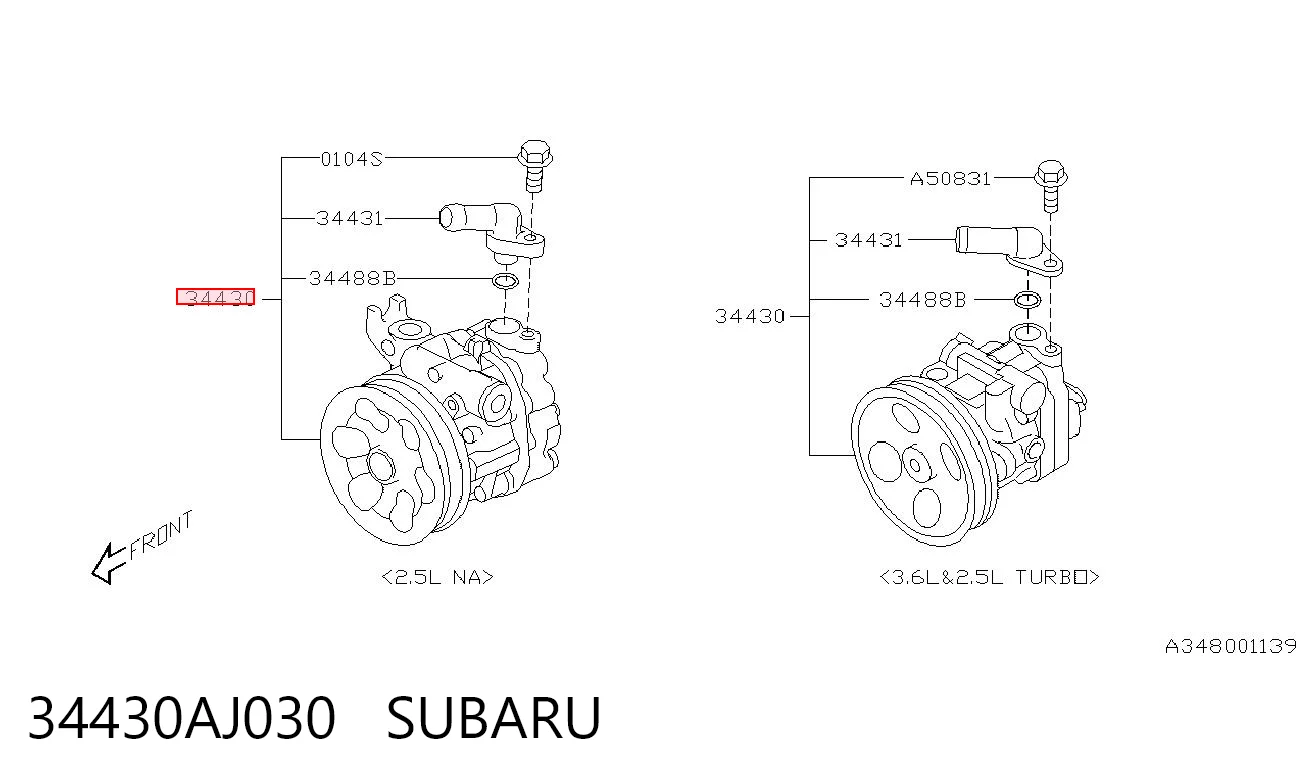 34430AJ030 Subaru Bomba hidráulica de dirección