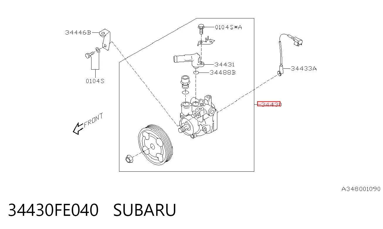 34430FE040 Subaru Bomba hidráulica de dirección
