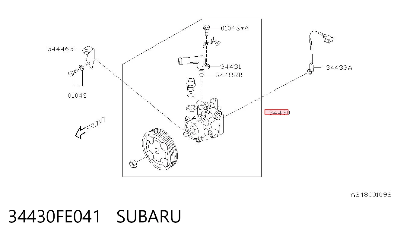 34430FE041 Subaru Bomba hidráulica de dirección
