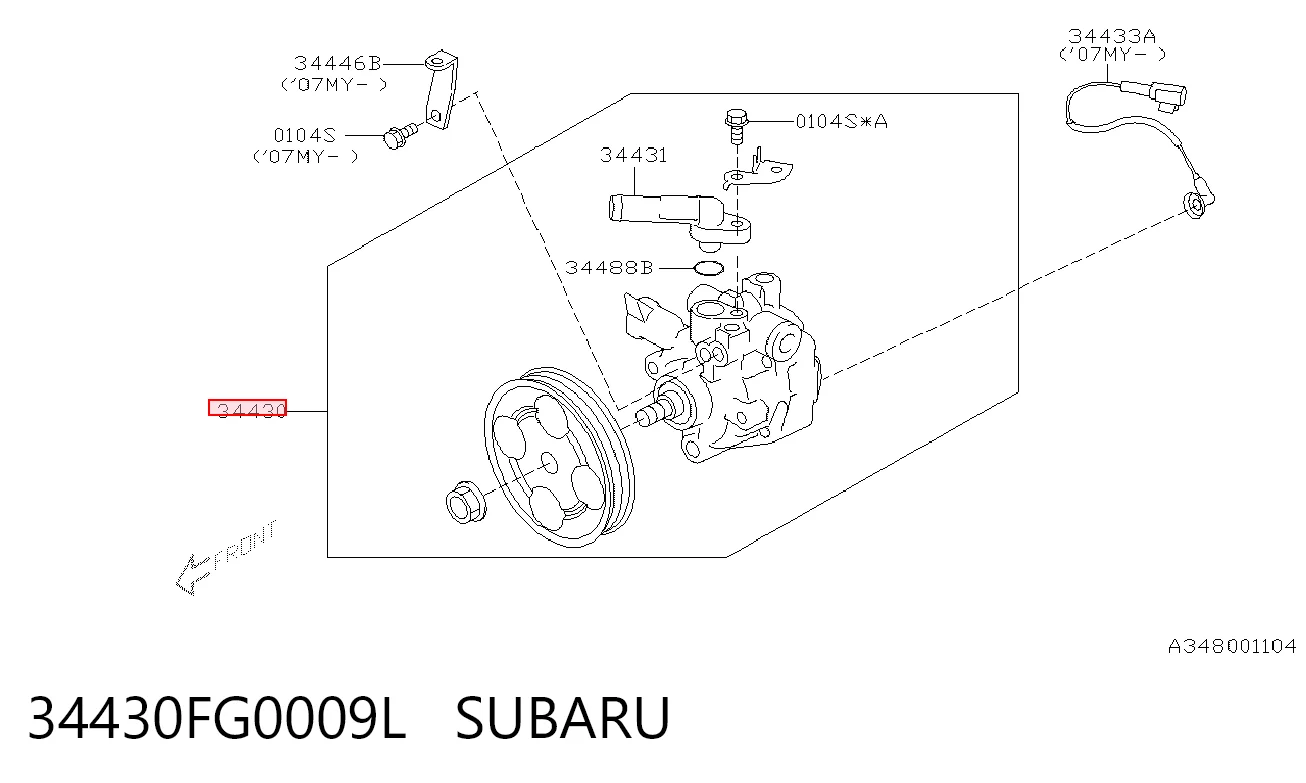 34430FG0009L Subaru Bomba hidráulica de dirección