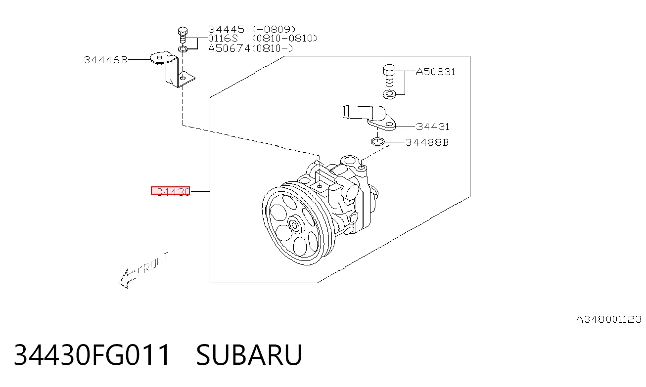 34430FG011 Subaru Bomba hidráulica de dirección