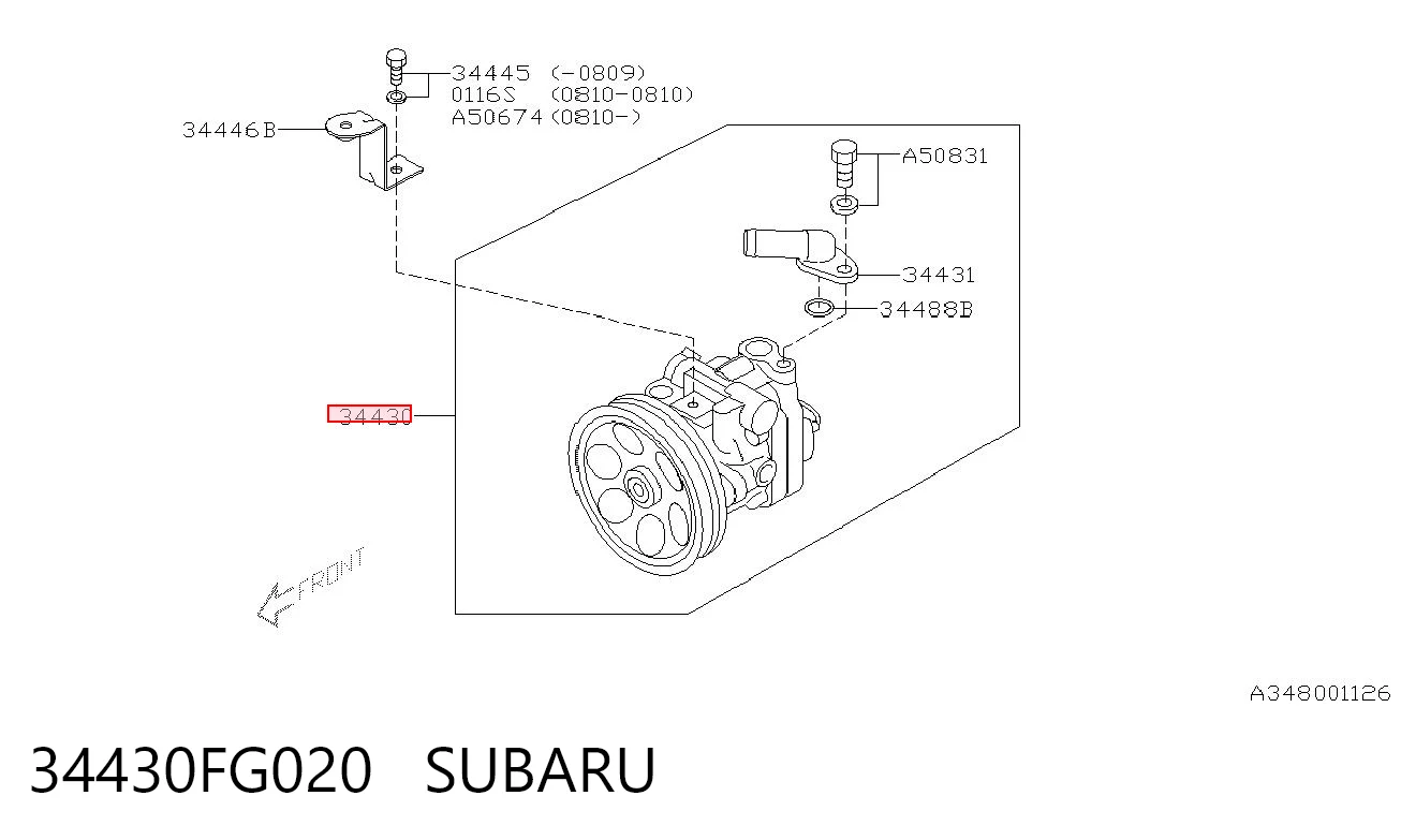 34430FG020 Subaru Bomba hidráulica de dirección