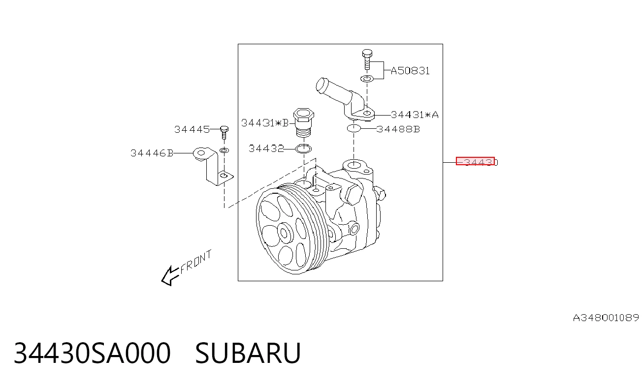 34430SA000 Subaru Bomba hidráulica de dirección