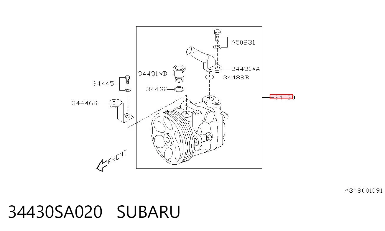 34430SA020 Subaru Bomba hidráulica de dirección