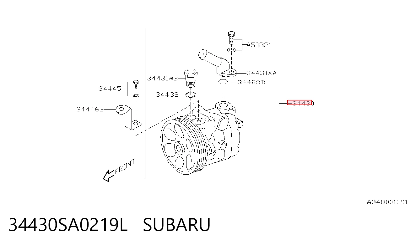 34430SA0219L Subaru Bomba hidráulica de dirección