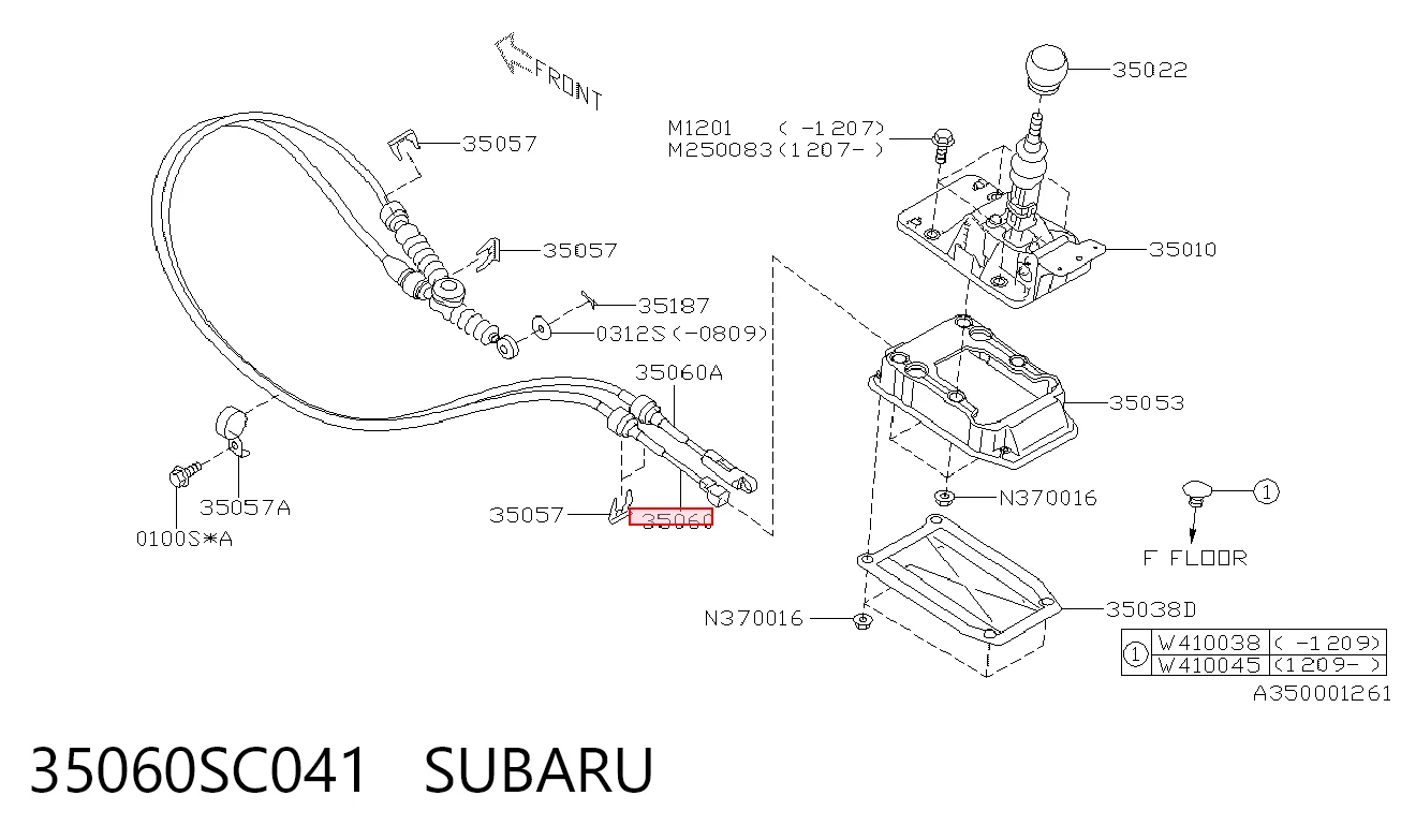 35060SC041 Subaru Cable de accionamiento, caja de cambios (selección de marcha)