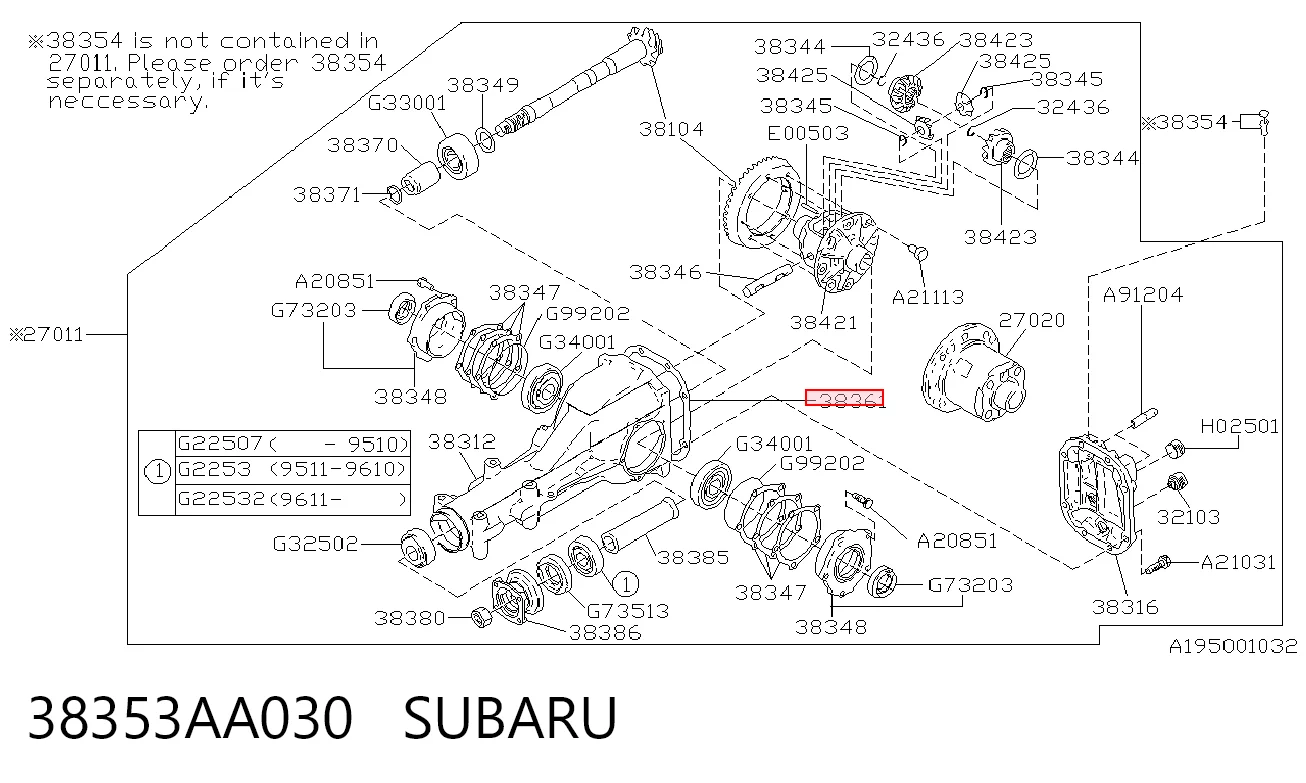 38353AA030 Subaru