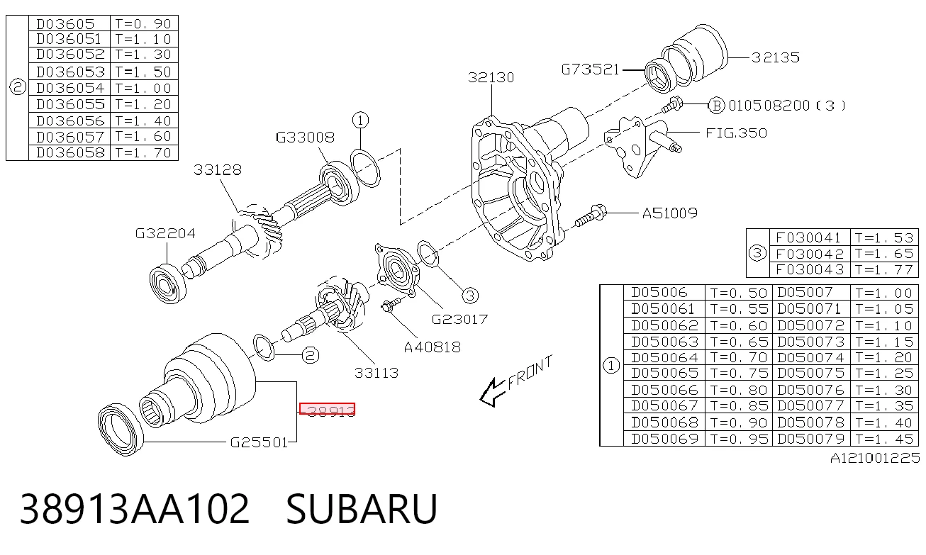38913AA102 Subaru Embrague de bloqueo del diferencial de la caja de cambios