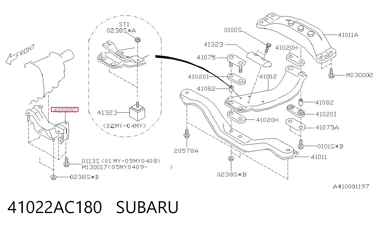 41022AC180 Subaru Taco de motor