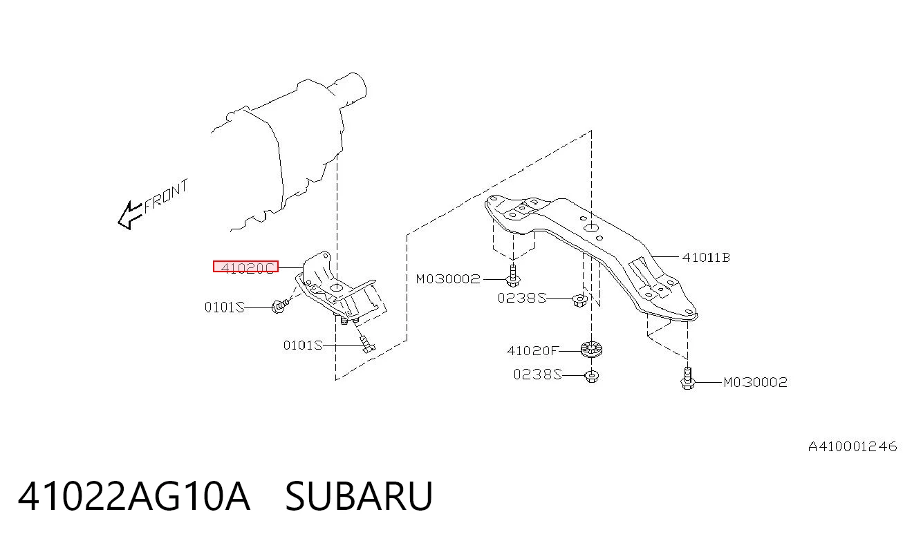 41022AG10A Subaru Soporte de caja de velocidades