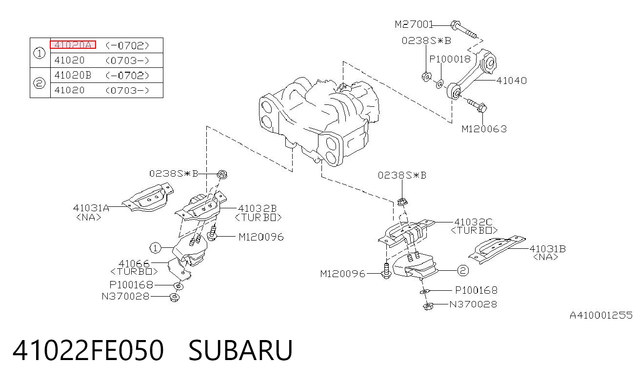 41022FE050 Subaru Almohada del Motor Izquierda / Derecha