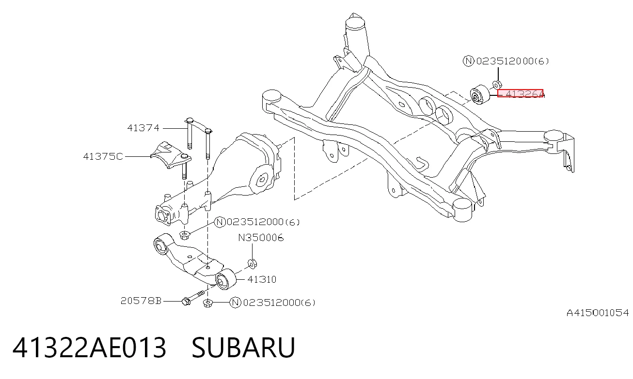 Silentblock del puente trasero Subaru Outback  (1998-2003)