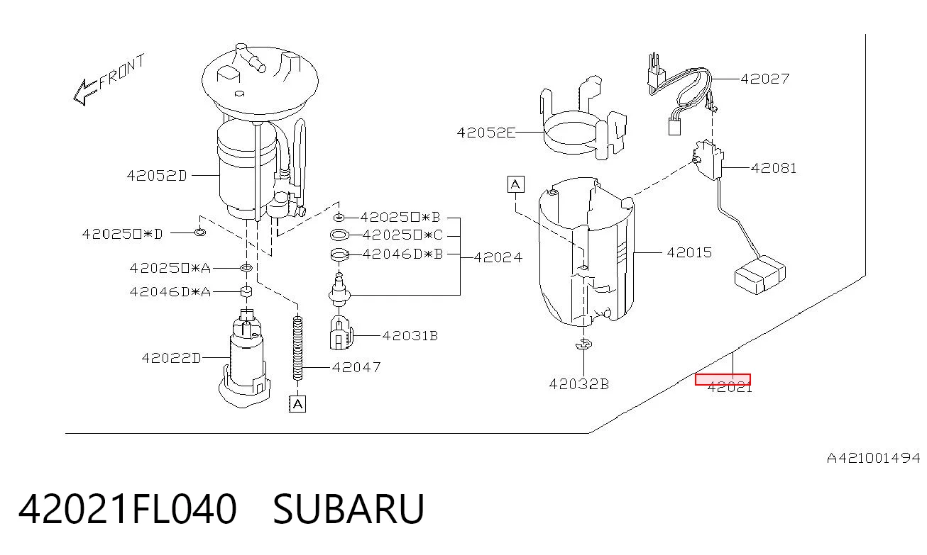 42021FL040 Subaru Módulo de alimentación de combustible