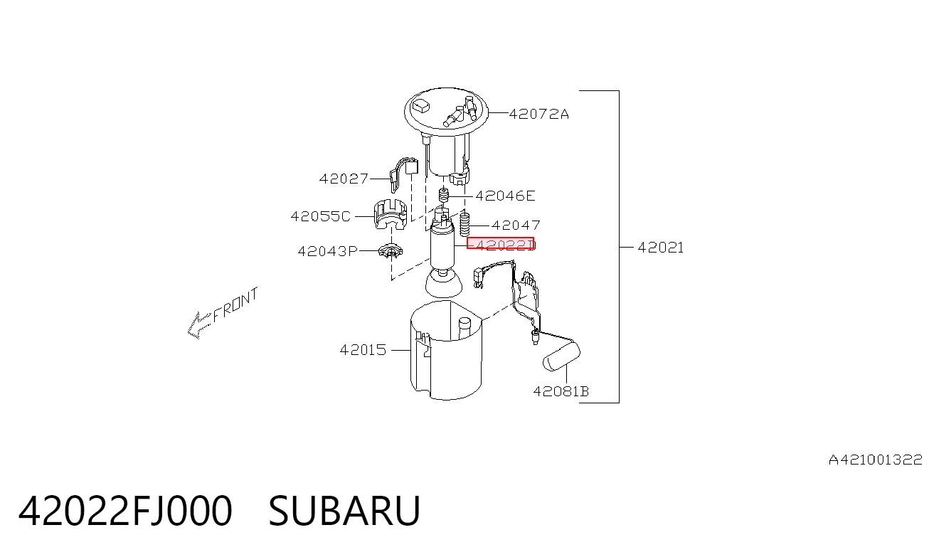 42022FJ000 Subaru Módulo de alimentación de combustible
