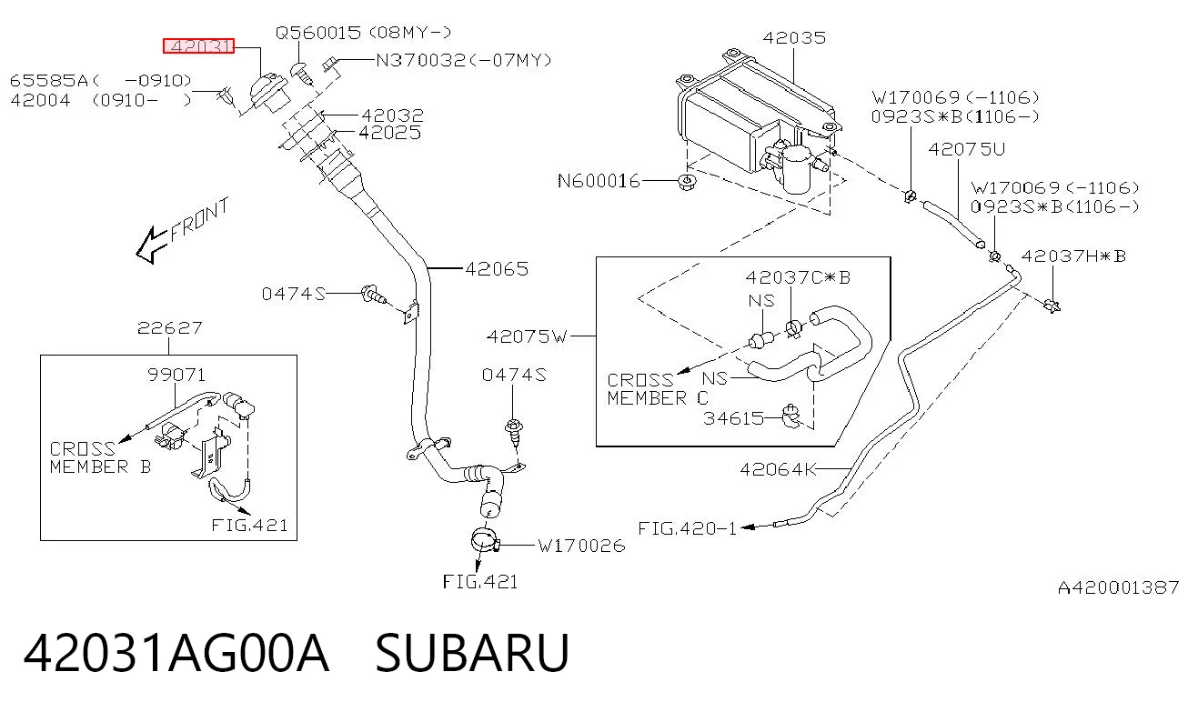 42031AG00A Subaru Tapa tanque combustible
