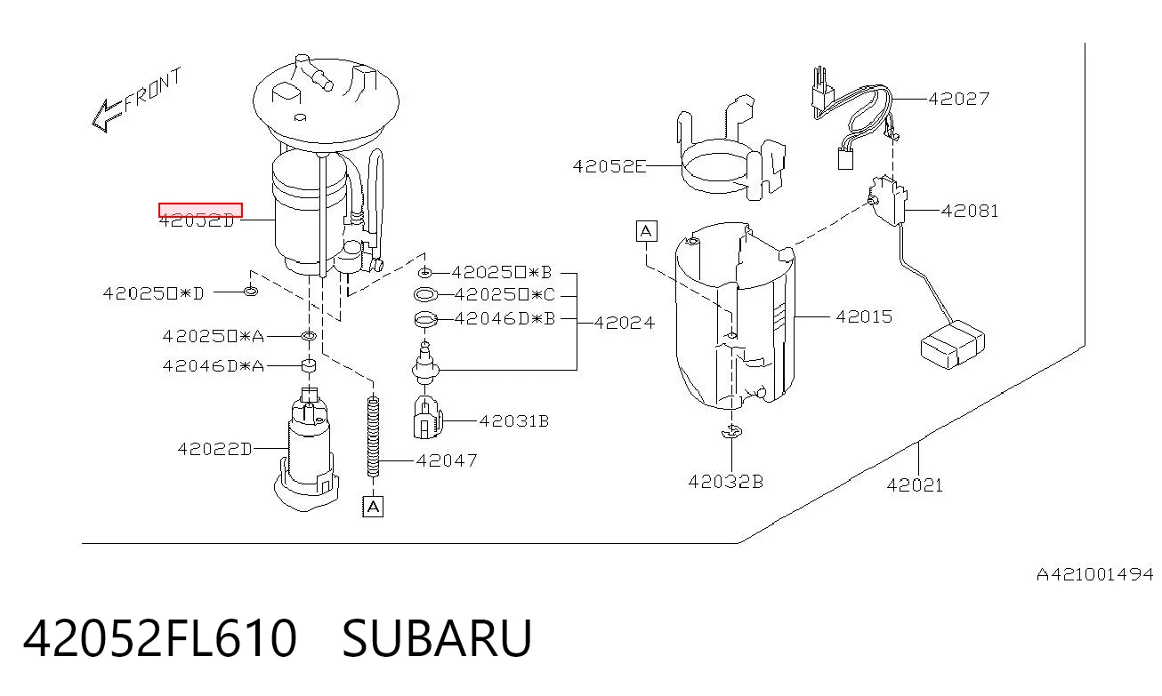 42052FL610 Subaru Filtro de gasolina