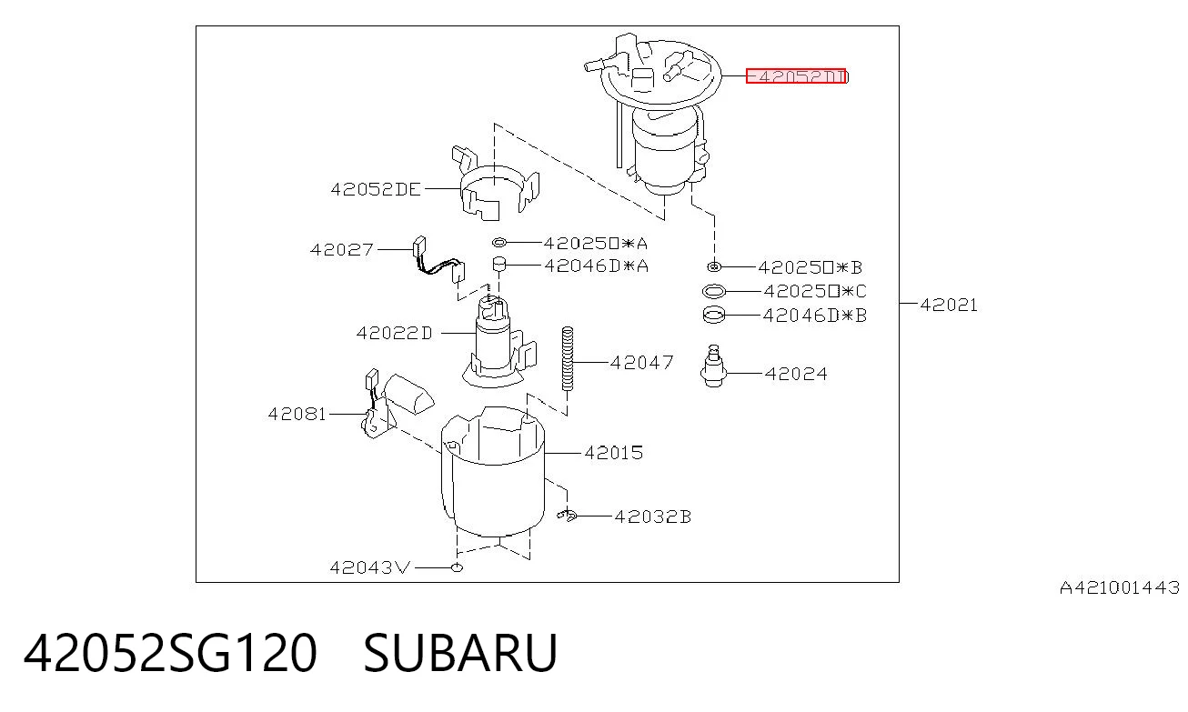 42052SG120 Subaru Filtro de gasolina