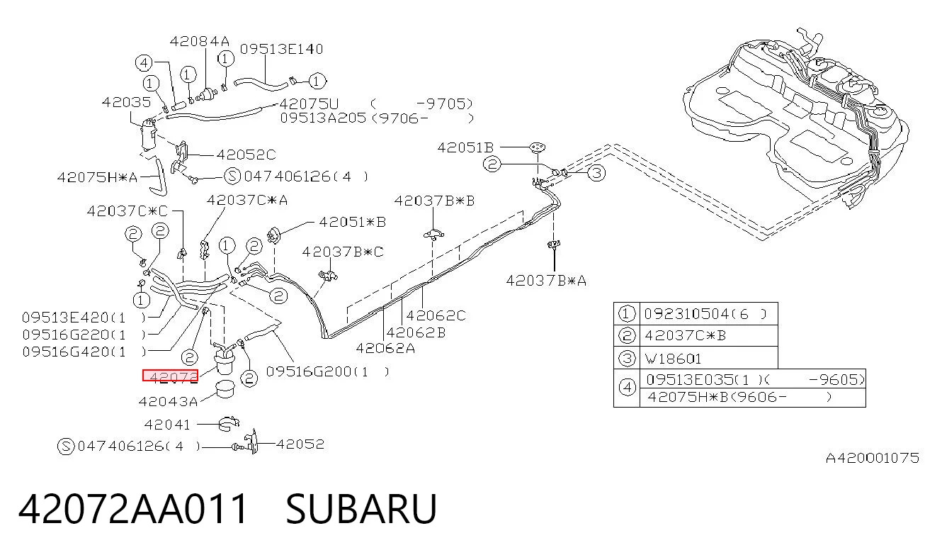 42072AA011 Subaru