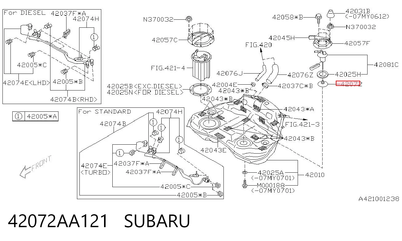 42072AA121 Subaru Filtro de gasolina