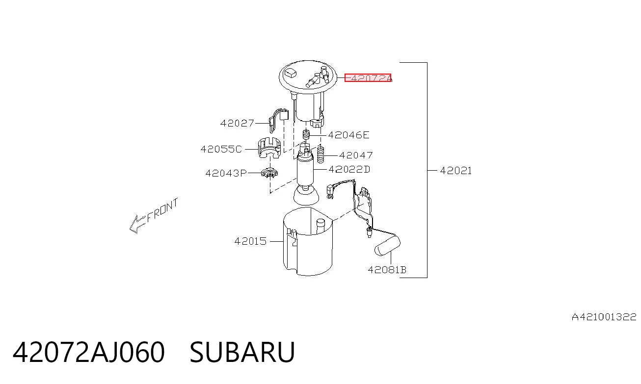 42072AJ060 Subaru Filtro de gasolina
