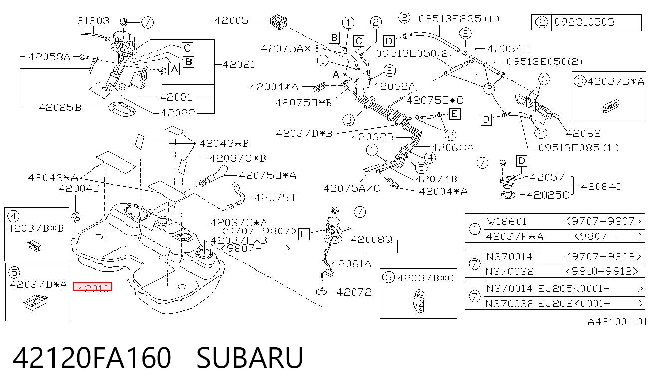 Depósito de gasolina para Subaru Impreza GC